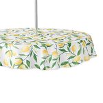 DII CAMZ11291 Spring & Summer Outdoor Tablecloth, Spill Proof and Waterproof with Zipper and Umbrella Hole, Host Backyard Parties, BBQs, Family Gatherings - (Seats 2 to 4), 60" Round W, Lemon Bliss