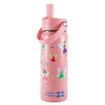 Tiddlers & Nippers Stainless Steel Vacuum Insulated Double Wall Kids Reusable Water Bottle with Leak Proof Straw 500ml | Keeps Cool for 24hrs & Warm for 10hrs + (Fabulous Fairies)