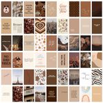 Craft Qila 54 Peel-N-Stick Brown Wall Collage Kit Posters - 4 x 6 Inches Wall Decor Poster - Wall Art For Bedroom, Living room, Office - Glue Dots Included