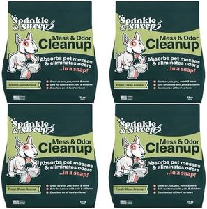 Sprinkle & Sweep Pet Accident Cleanup for All Hard Surface - Non Toxic Quick Pet Mess Cleaner & Odor Remover for Urine, Poop, Vomit, Diarrhea & Potty Training 4 Pack (15oz Each)