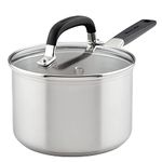 KitchenAid - Brushed Stainless Steel Saucepan with Measuring Marks and Lid, Induction Cooktop Compatible (1.9L/2qt)