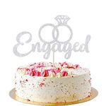 AROKIPPRY Engaged Cake Topper Wedding Cake Toppers, Engagement, Wedding Reception, Wedding Cake Decoration (silver)