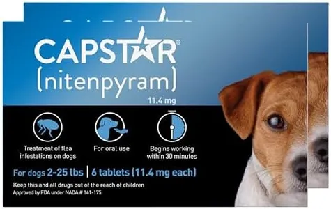 Capstar (Nitenpyram) Fast-Acting Oral Flea Treatment for Dogs 2-25 Lbs, Vet-Recommended Medication Tablets, Flea Tablets for Dogs Start Killing in 30 Minutes, 12 Doses