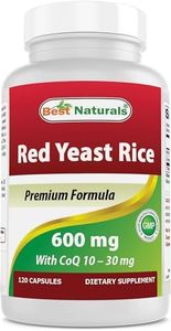 Best Naturals Red Yeast Rice with CoQ10, 120 Capsules - Cardiovascular formula contains 600 mg of Red Yeast Rice ans 30 mg of CoQ10