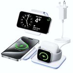 Wireless Charger for iPhone 15/14/13/12 series, Apple Watch Charger for Series 9/Ultra/8/7/6/5/4/3/2/SE, 3 in 1 Wireless Charging Station for AirPods 1/2/3/Pro/Pro2 Magnetic Charging Stand