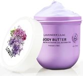 Lavender Lilac Body Butter - Shea Cream with Jojoba Oil & Vitamin E - Hydrating Natural Moisturizer for Hands - 5.74 Fl Oz