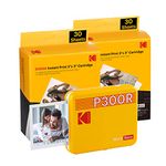 KODAK Mini 3 Retro 4PASS Portable Photo Printer (3x3) + Initial 8 Sheets + 60 Sheets Bundle, Yellow