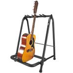 Pyle Foldable Universal Multi 3 Stand Portable Collapsible Instrument Floor Guitar Rack Holder w/Foam Padding-for Acoustic, Electric, Bass Guitar & Guitar Bag/Case PGST33