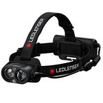 Ledlenser, H19R Core Rechargeable Headlamp, 3500 Lumens, Fusion Beam, Red Light, Constant Light Output, Dustproof, Waterproof, Magnetic Charge System, Ledlenser Connecting System