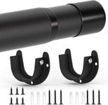 SUTINE Closet Rod, 17 to 97 Inch Closet Rods for Hanging Clothes, Heavy Duty Adjustable Clothes Hanging Bar Rod Matte Black Closet Poles for Wardrobes, Closet, Bathroom, Windows, 1.3 Inch Diameter