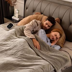 Bearhug Electric Blanket Full Size 77" x 84", Velvet & Sherpa Heated Blanket, 10 Heating Levels & 1-12H Auto Off, Over-Heat Protect, ETL, Machine Washable