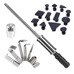 DRAMLOR Paintless Dent Repair Kit, Car Dent Puller Paintless Dent Repair with 12pcs Auto Body Tools Tabs and 8pcs Dent Puller Kit for Car Paintless Dent Repair Tools
