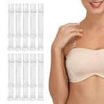 ZSRVAJ 10 Pairs CLear Bra Straps, Bra Straps, Clear Strap Bra, Clear Bra Straps Invisible Non-Slip Adjustable Bra Shoulder Straps Clear Strap Bra Soft Replacement for Women Strapless Bras