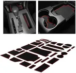 CupHolderHero fits Dodge Charger & fits Chrysler 300 Accessories 2011-2014 Premium Custom Interior Non-Slip Anti Dust Cup Holder Inserts,Center Console Liner Mats,Door Pocket Liners 29pc Set(Red Trim)