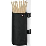 TXEsign Drumstick Holder Drum Sticks Holder Bag for Drumsticks Brushes Mallets Up to 10 Pairs, Two Straps Attach to Drum Kit & Music Stand (Black)