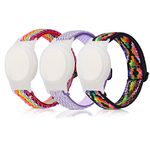 3 Pack AirTag Wristbands for Kids, Stretchy Nylon Bracelet with Holder for Apple Air Tag, Protective Case for Anti-Lost Air Tag GPS Tracker with Adjustable Watch Band for Toddlers, Child, Boys and Girls