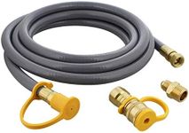 BISupply Natural Gas Grill Hose, 12ft - Flexible Gas Line Quick Connect Gas Hose 3/8in Female Flare to 3/8in Male Flare