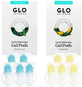 GLO Science Whitening Gel for Teeth – Sensitivity Free Tooth Whitener with 6% Hydrogen Peroxide – Fast, Safe, & Effective – Includes 5 Mint Pods & 5 Gingermint Pods