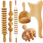 JOYLETUS 6pcs Wood Therapy Massage Tools for Body Shaping,Maderoterapia Kit for Cellulite Lymphatic Drainage,Wooden Body GuaSha Tool Set for Belly Fat Back Leg Thighs Muscles Pain Relief Deep Tissue