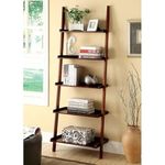 Brown Arts Shoppee Ladder Shape 5 Tier Designer Book Case Wall Shelf Home Decoration for Living Room (Brown-new)