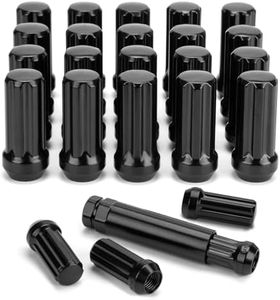 M14x1.5 Lug Nuts for Chevy Silverado GMC Sierra 1500 Ford F150, 24 PCS 14x1.5 Lug Nuts for Jeep Grand Cherokee Ram 1500 Truck, 2" Length Lug Nut Set with Socket Key for Aftermarket Wheels
