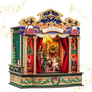 CUTEBEE 3D Wooden Puzzle for Adults, DIY Miniature Theater Music Box