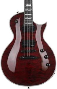 ESP 6 String LTD Deluxe EC-1000QM Electric Guitar, See-Thru Black Cherry, Right, (LEC1000QMSTBC)