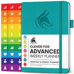 Clever Fox Advanced Weekly Planner – Undated Life Goal Planner for Daily Productivity & Time Management – Day Organizer Journal – Hardcover A5, Turquoise