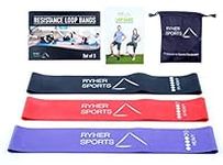 Ryher Resistance Bands for Legs and Glutes - Set of Loop Bands - Exercise Bands for Stretching, Physical Therapy, Crossfit and Fitness – Home and Gym Equipment (3 Bands)