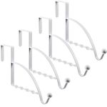 Hotop 4 Pieces Over the Door Hooks Hanger Multi Hanging Storage Organizers Valet Hooks for Coats Clothes Hoodies Hats Scarves Purses Keys Bath Towels Robes and More(White)