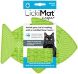 Lickimat Casper & Felix, Fish-Shaped Cat Slow Feeders for Feline Boredom and Anxiety Reduction; Perfect for Food, Treats and Anxiety Reduction. (Yellow, Felix) (Purple, Felix) (Green, Casper)