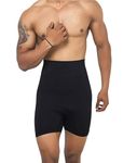 KROYWEN Mens Seamless Tummy Tucker Waist Cincher Thigh Slimming Body Shapewear Belly Girdle Boxer Briefs Black