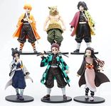 RVM Toys Demon Slayer Action Figure Set of 6 Size 16CM Toy for Car Dashboard, Decoration, Cake Topper, Office Desk & Study Table Multicolor