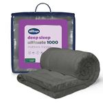 Silentnight 10cm Mattress Topper Double Bed Ultimate Deep Sleep - Luxury 4 Inch Thick Soft Mattress Enhancer Pad with Easy Fit Straps - Hypoallergenic & Machine Washable - 135x190cm - Double, Charcoal