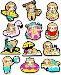 12PCS Dinosaur Dog Cat Duck Shark Unicorn Sloth Chicken Shoe Charms for Croc Bubble Slides Clogs Sandals, Animals Shoe Accessories Decorations for Girls Women Teens Adults, Polyvinyl Chloride, No