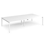 Mr Office Adapt rectangular boardroom table - white frame, White, 3200