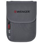 Wenger Travel Document RFID Neck Pouch in Grey, blend of style & function, Swiss designed (611878)