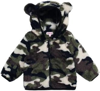 JESKIDS Toddler Girls Boys Fleece Hoody Jacket Zip Up Teddy Coat Warm Winter Outwear Camouflage 3-4T