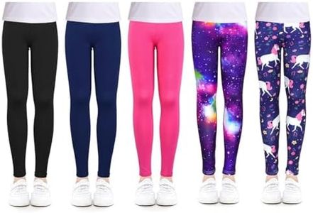 ZukoCert Girls Leggings Multipack Soft Comfortable Pants for Girls in 4-12 Years Girl Athletic Leggings