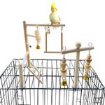 PINVNBY Bird Playground Parrot Play Gym Parakeet Cage Play Stand Wooden Perches Playpen Ladders Conure Chewing Climbing Swing Toy Birdcage Accessories for Small Cockatoo Cockatiel Lovebirds Budgie