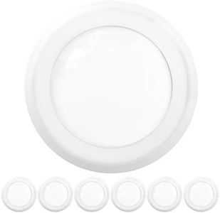 Sunco Lighting 5/6 Inch LED Disk Lights, Flush Mount Disc Recessed Ceiling Can Lighting, 1050 LM, 4000K Cool White, Dimmable, 15W = 75W, Damp Rated ETL - 6 Pack