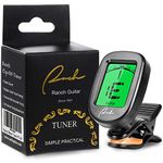 Ranch Guitar Tuner Clip On Professional for Acoustic/Electric Guitar, Ukulele, Violin, Bass, Banjo and Chromatic Tuning Modes - Classical Black