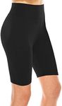 ALWAYS Bike Shorts Women Leggings - High Waisted Stretch Workout Yoga Running Gym Pants - Black - Junior Plus Size (XL - 2XL)