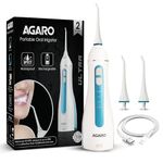 AGARO Ultra Dental Flosser for Teeth, Portable, Cordless & Rechargeable, 4 Cleaning Modes, IPX7 Waterproof with 200ml Detachable Water Tank, Flossing at Home & Travel, Oral Flosser, Oral Irrigator