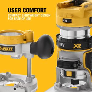 DEWALT 18V XR Compact Router – Cordless Woodworking Tool