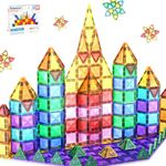 PicassoTiles 40 Pieces Magnetic Tiles Building Blocks Mini Size Diamond Series Magnet Toys Travel Size On-The-Go Magnets Construction Sensory Toys Gifts Educational Set STEM Learning Kit Playset PTM40