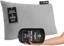 Wise Owl Outfitters Camping Pillow - Foam Travel Pillow for Sleeping in Car, Plane, Hammock - Camping Accessories for Adults and Kids - Travel Essentials - Grey - Small/Medium