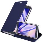 cadorabo Book Case works with Samsung Galaxy NOTE 4 in CLASSY DARK BLUE - with Magnetic Closure, Stand Function and Card Slot - Wallet Etui Cover Pouch PU Leather Flip