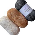 Cotton to The Core Worsted Weight Yarn for Crocheting, 3 Skeins, 654 Yds/300G, Free Patterns - Soft Cotton Yarn for Knitting - #4 Medium Worsted Weight - Bumblebee Pack