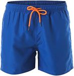 Flygo Men's 7" Lightweight Quick Dry Workout Gym Running Training Shorts with Liner (Small, Royal Blue)